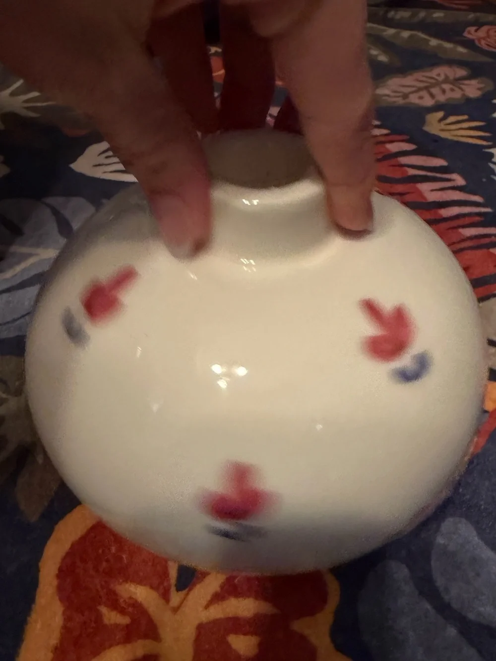 Vintage Hand Painted Ceramic Taper Candle Holder Floral Cottagecore Farmhouse
